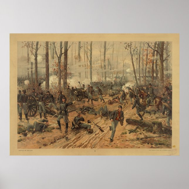 Póster Batalla de la guerra civil contra Shiloh por Thur  (Frente)