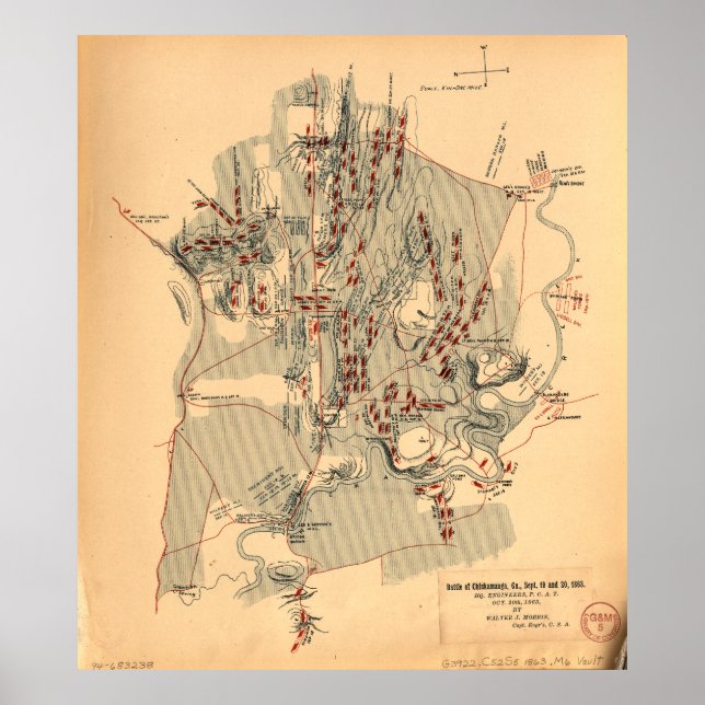 Póster Batalla de la guerra civil de Chickamauga 19 y 20  (Frente)