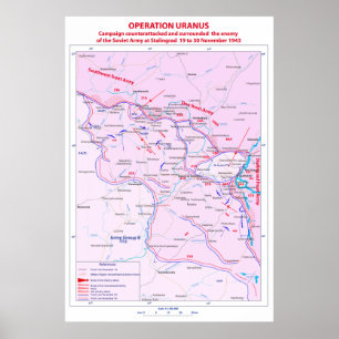 Póster Batalla de la Operación Urano de Stalingrado en la