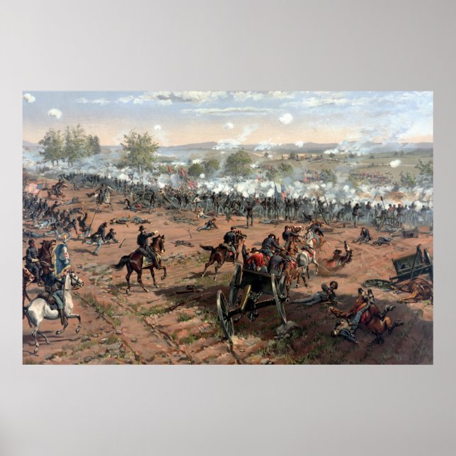 Póster Batalla de la pintura de Gettysburg (restaurada) (Frente)