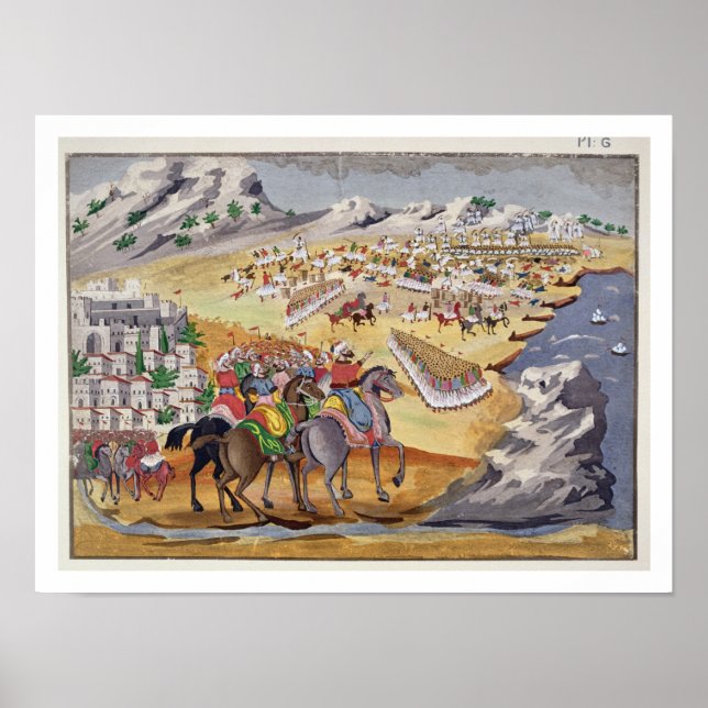 Póster Batalla de Langada y Compoti en 1821, desde el Pi (Frente)