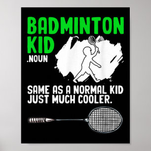 Póster Batalla de lanzadera de la raqueta infantil Badmin