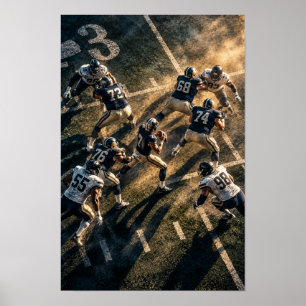 Póster Batalla de Línea de Gol de Fútbol Americano – Vist
