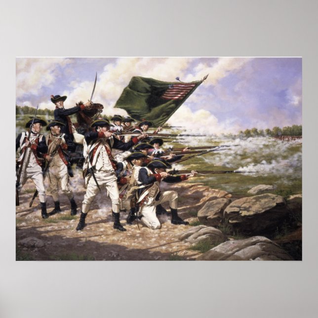 Póster Batalla de Long Island, pintura de tela (Frente)