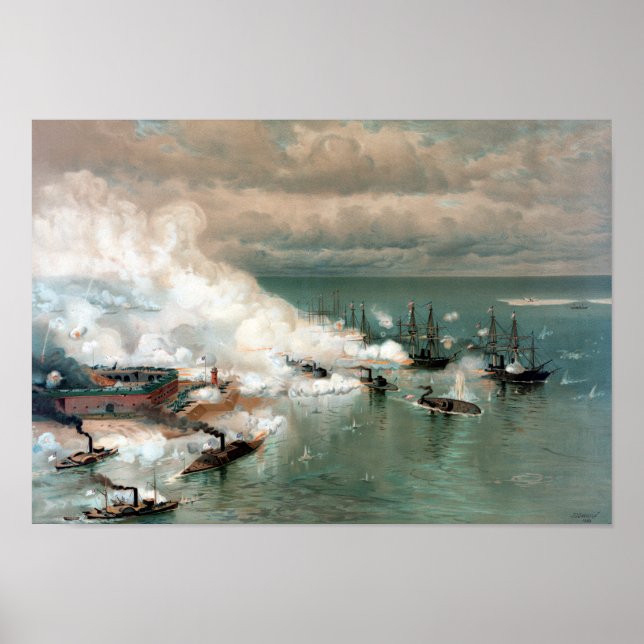 Póster Batalla De Mobile Bay — Guerra Civil (Frente)