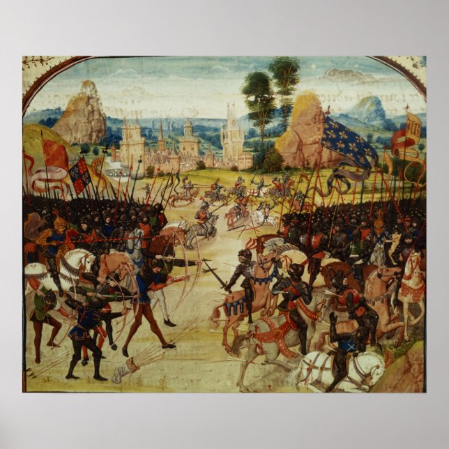 Póster Batalla de Poitiers, de Crónica de Froissart (Frente)