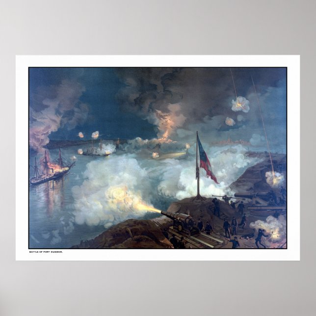 Póster Batalla de Port Hudson - Guerra civil (Frente)