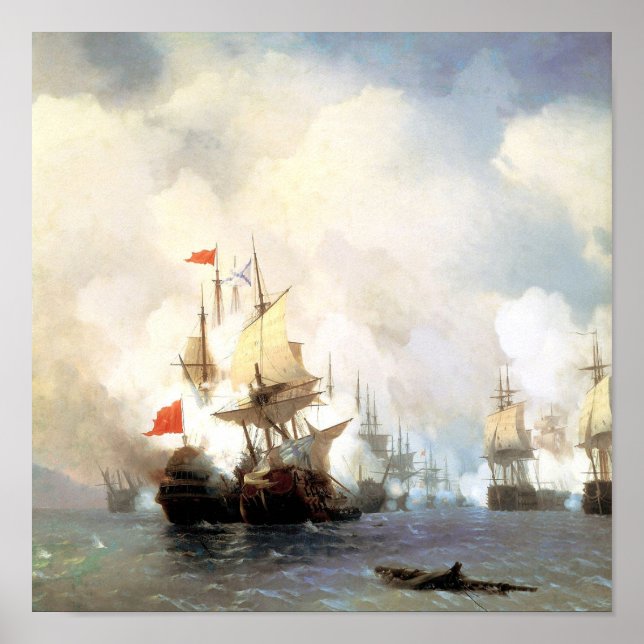 Póster Batalla de Quíos, Ivan Aivazovsky (Frente)