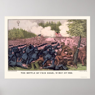 Póster Batalla de robles justos en 1862