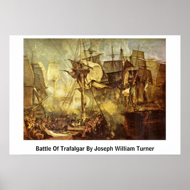Póster Batalla De Trafalgar Por Joseph William Turner (Frente)