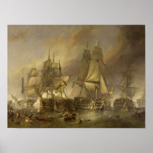 Póster Batalla de Trafalgar Poster W C Stanfield 1836