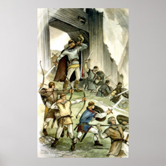 Póster Batalla de Viking Estonio - Acuarela