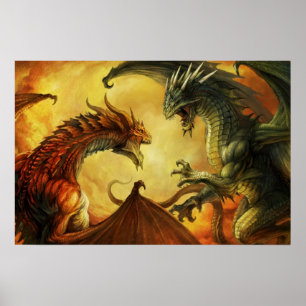 Póster Batalla del dragón, poster grande