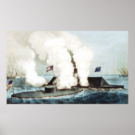 Póster Batalla del Monitor y Merrimack