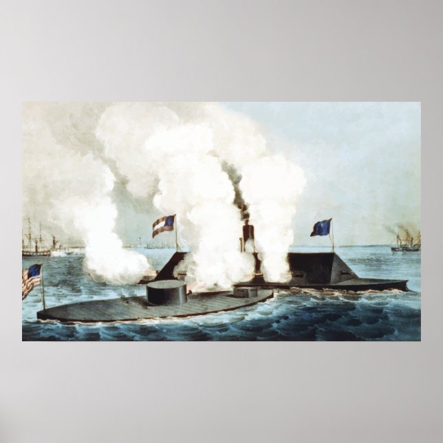 Póster Batalla del Monitor y Merrimack (Frente)