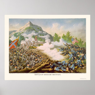 Póster Batalla del monte Kenesaw por Kurz y Allison 1864
