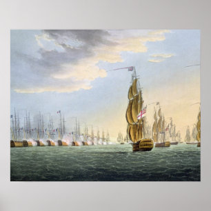 Póster Batalla del Nilo, el 1 de agosto de 1798, grabado