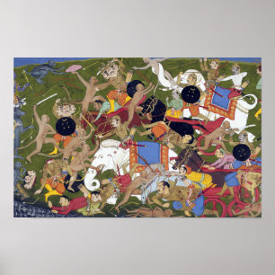 Póster Batalla en Lanka Ramayana Udaipur India Sahibdin