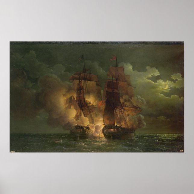 Póster Batalla entre la fragata francesa 'Arethuse' (Frente)