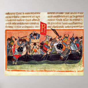 Póster Batalla entre romanos y galos