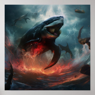 Póster Batalla épica: Orca vs. Poster Kraken - Espectacul