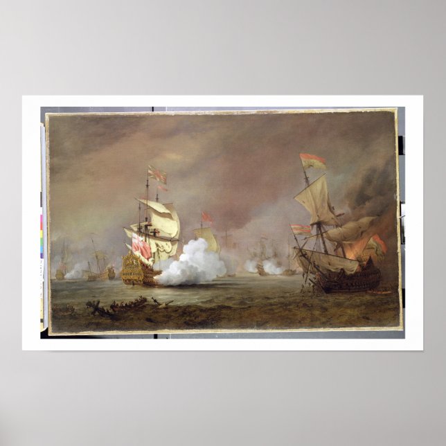 Póster Batalla marítima de las guerras anglo-holandesas,  (Frente)