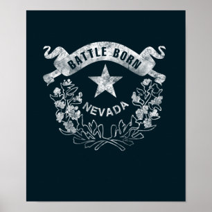 Póster Batalla Nacida - Nevada, Las Vegas. Sello de logot