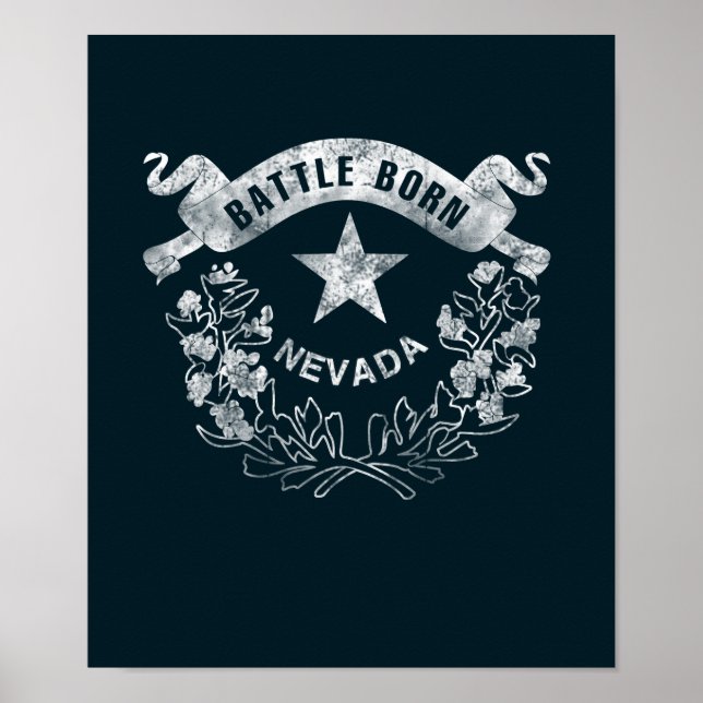 Póster Batalla Nacida - Nevada, Las Vegas. Sello de logot (Frente)