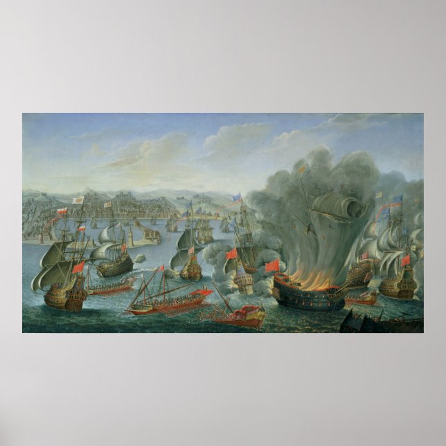 Póster Batalla naval con la flota española (Frente)