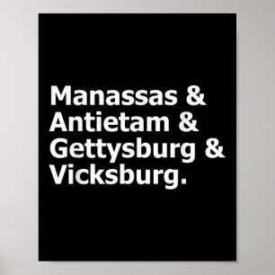 Póster Batallas de guerra civil Manas Antietam Gettysburg