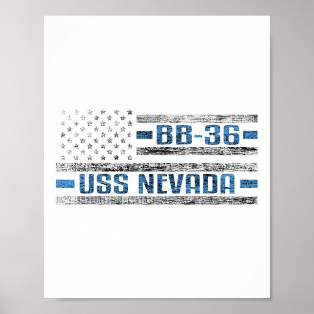 Póster Batallero De Uss Nevada Wwii Bb-36 Ejército Estado (Frente)