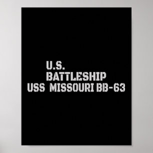 Póster Batallero Uss Missouri Bb-63 Veterano Fath