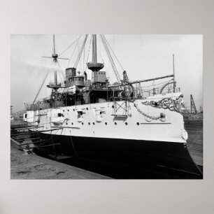 Póster Batallero USS Texas, 1895