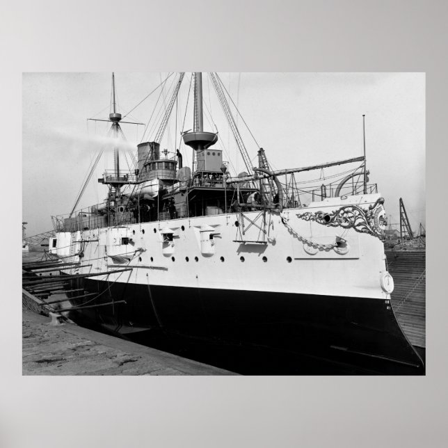 Póster Batallero USS Texas, 1895 (Frente)