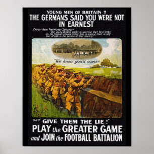 Póster Batallón Británico de Fútbol Viejo de la Primera G
