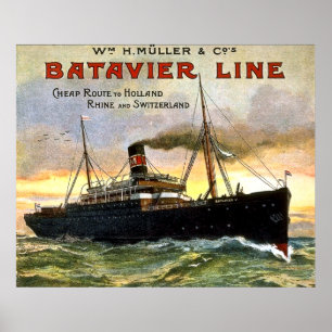 Póster Batavier Line - Poster de Viajes de Viaje