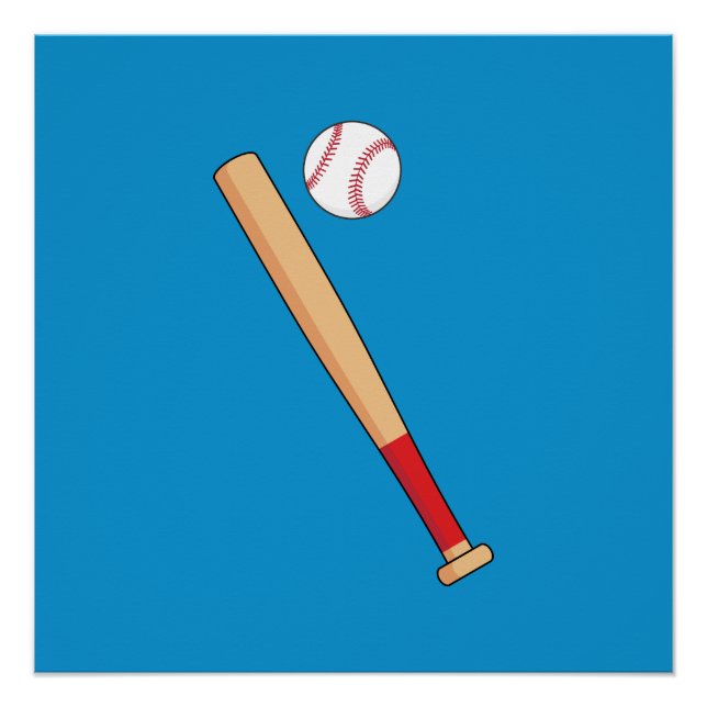 Póster Bate de Béisbol con Pelota (Anverso)