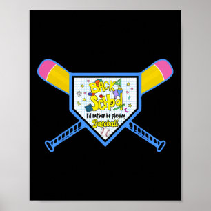 Póster Bate De Lápiz De Placa De Béisbol De Vuelta A La E