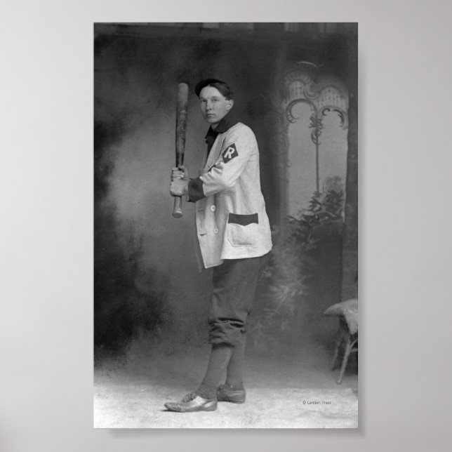 Póster Bate para jugador de béisbol (Frente)