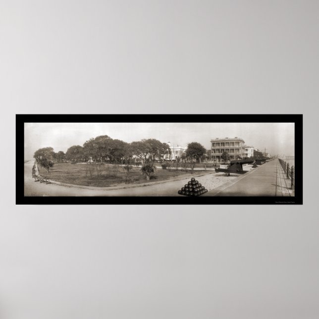 Póster Batería Charleston South Carolina Photo 1909 (Frente)