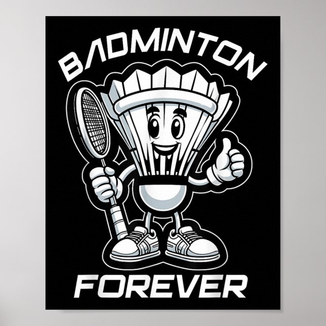 Póster Batería De Personalizado Badminton For ever Y Grap (Frente)