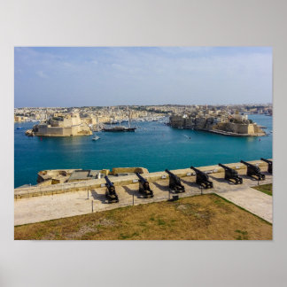 Póster Batería de Saludo de Malta Cañones Gran Puerto
