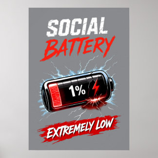 Póster Batería Social Extremadamente Baja – Introvertido 