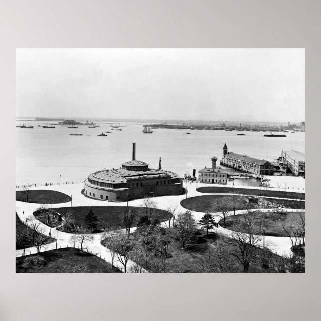 Póster Batería y jardín de Castillo Antiguo (Frente)