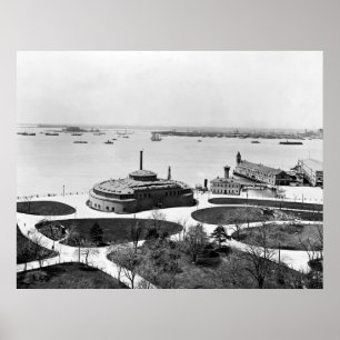 Póster Batería y jardín viejo del castillo