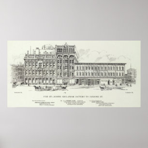 Póster Batería y Sansome del lado norte del pino