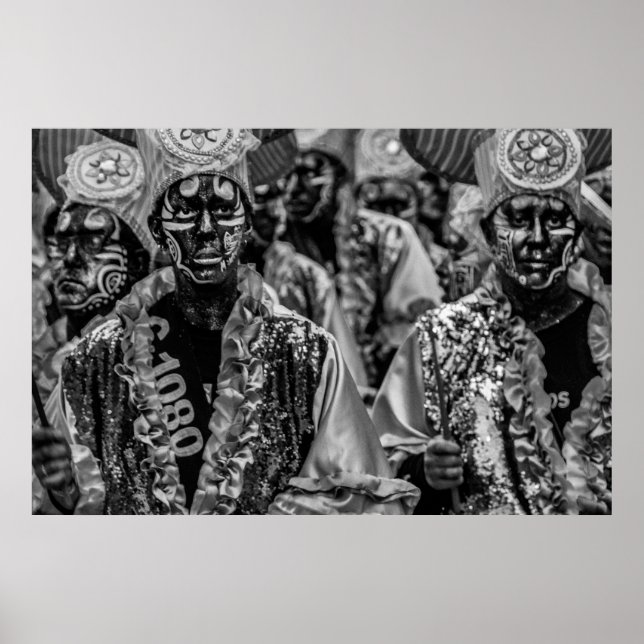 Póster Bateristas de candombe en el desfile de llamadas,  (Frente)