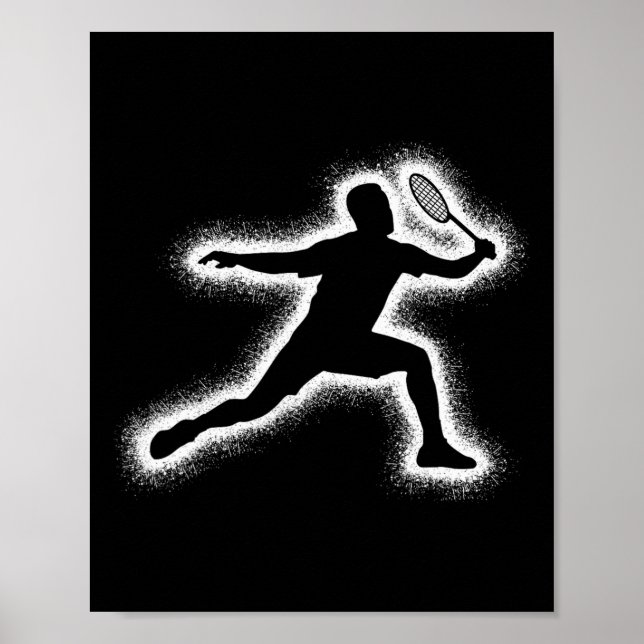 Póster Baterminton Player Shuttle Niños Hombres Badminton (Frente)