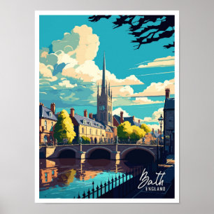 Póster Bath England Vintage Famous Travel Place