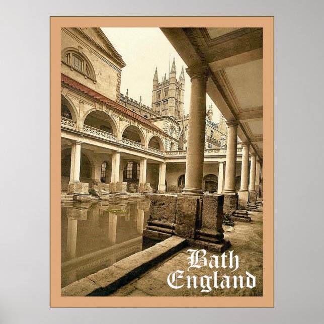Póster Bath ~ England ~ Vintage Travel Poster (Frente)